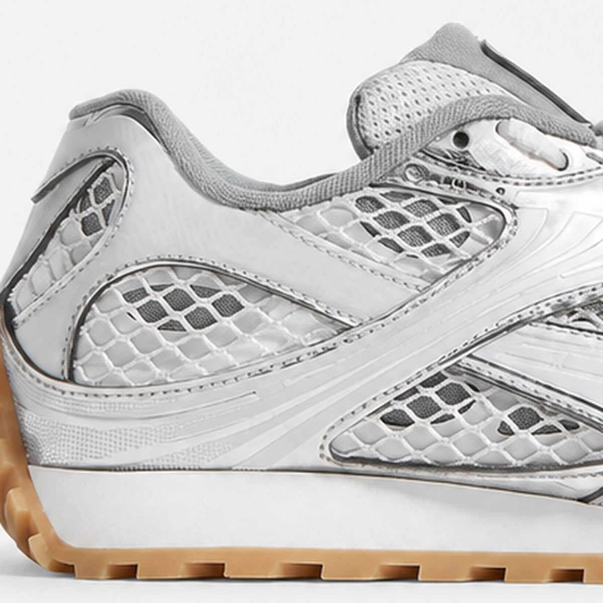 Silver and White Mesh Sneakers, photo 2