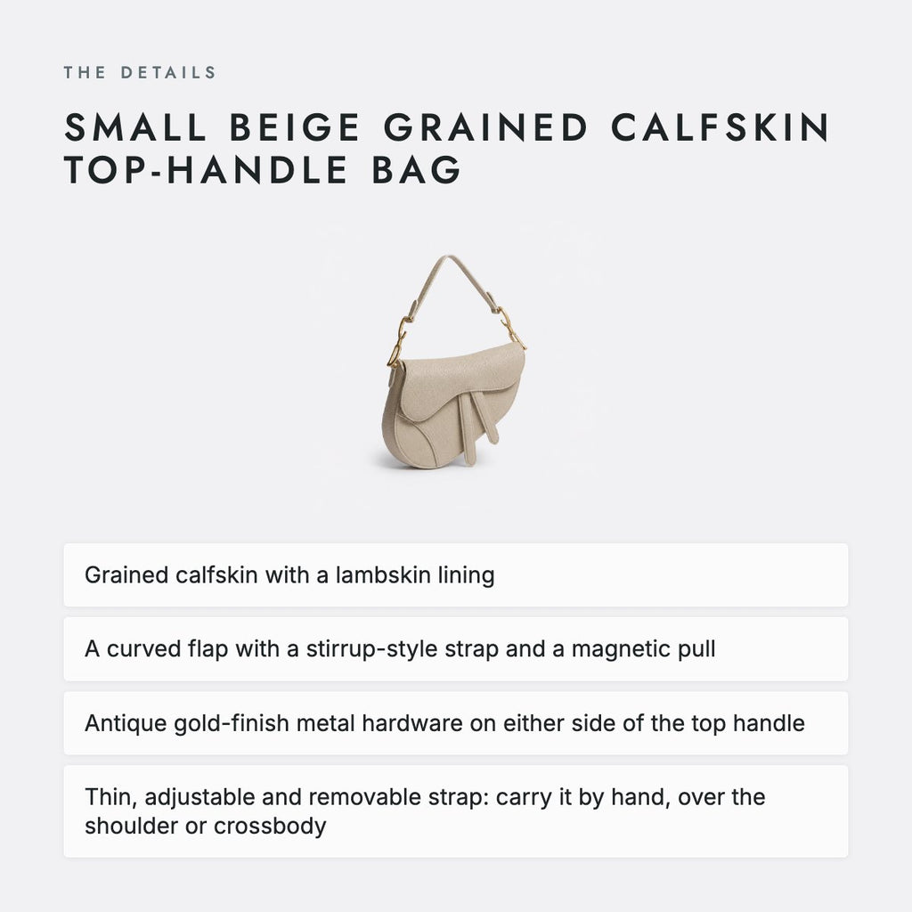 Small Beige Grained Calfskin Top-Handle Bag, photo 4