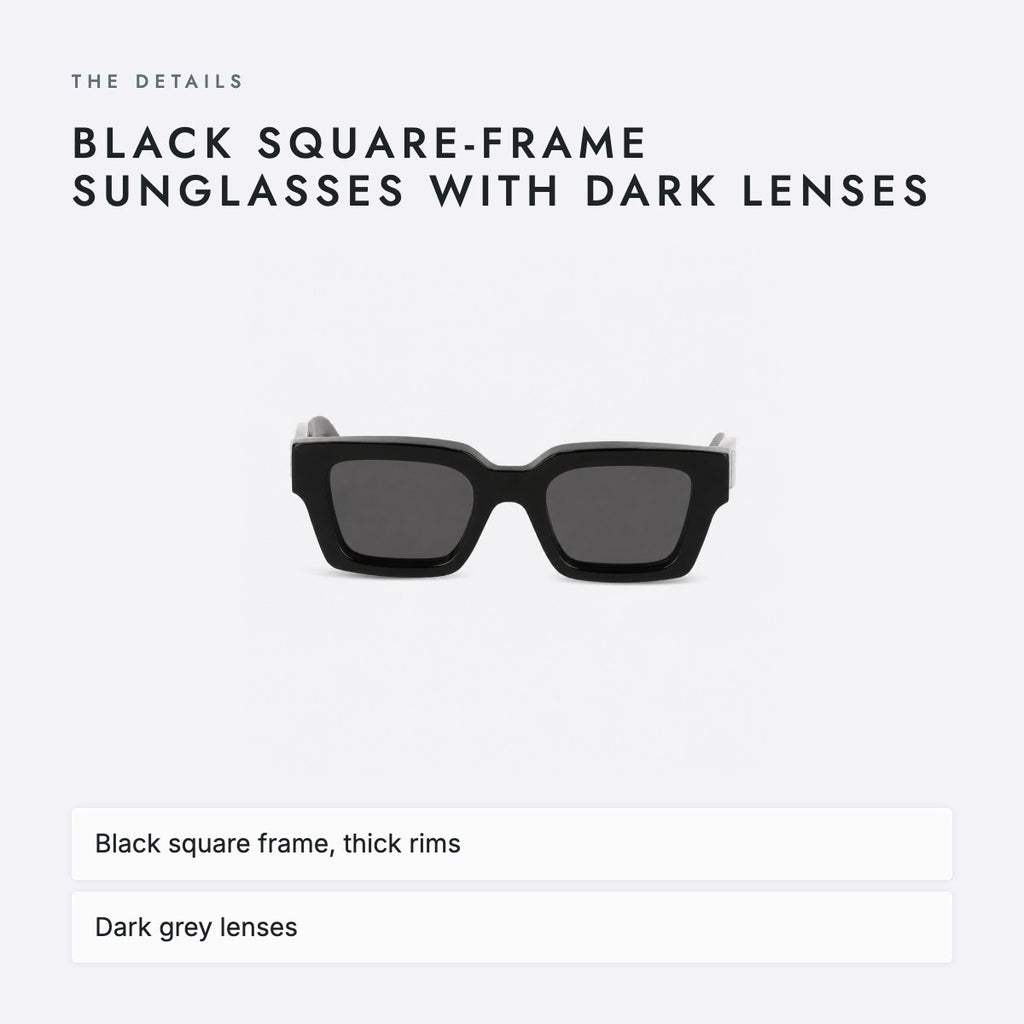 Black Square-Frame Sunglasses with Dark Lenses, photo 4