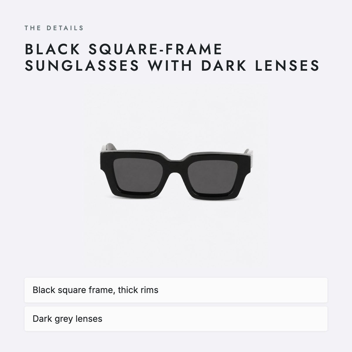 Black Square-Frame Sunglasses with Dark Lenses, photo 4