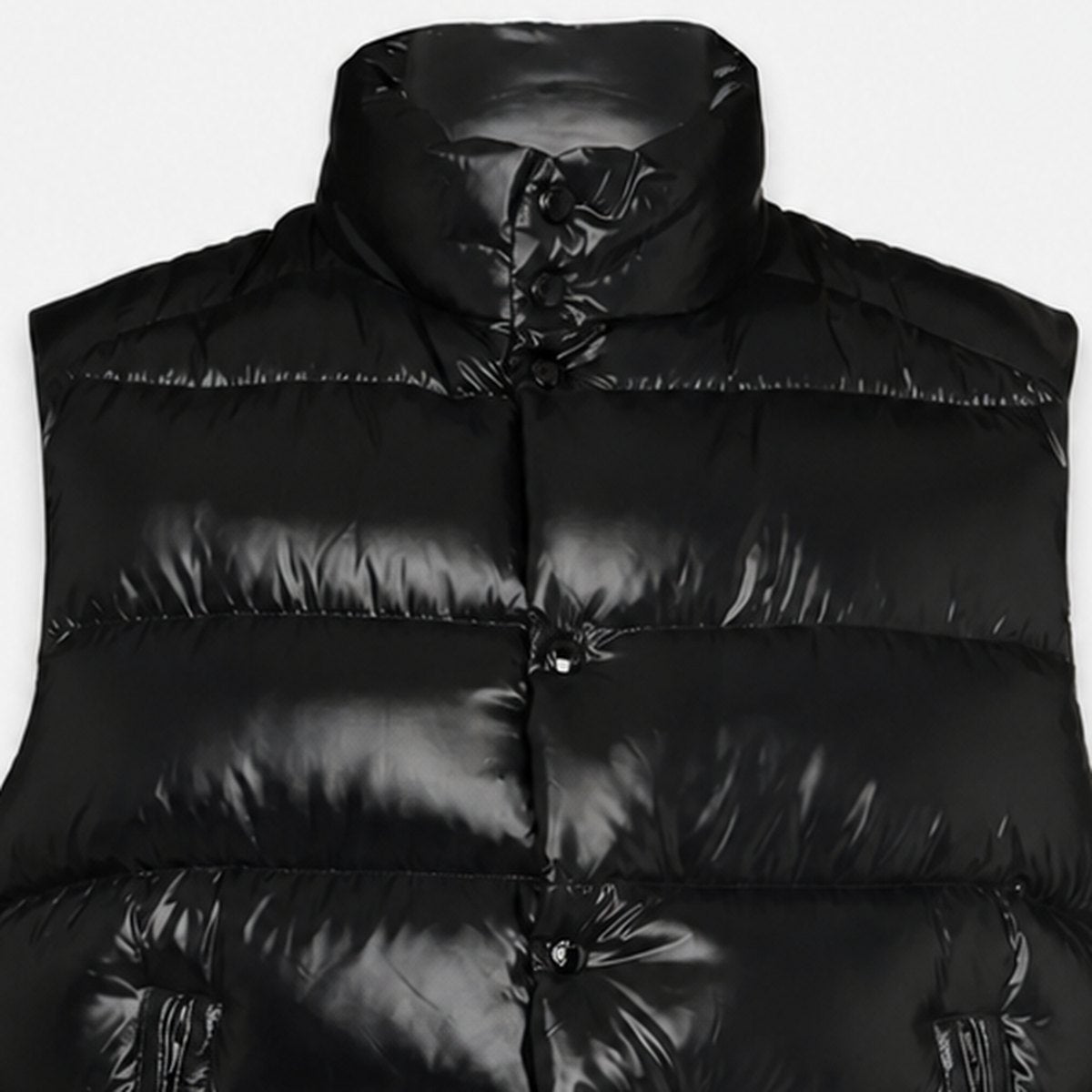 Black High-Shine Quilted Down Gilet, photo 2