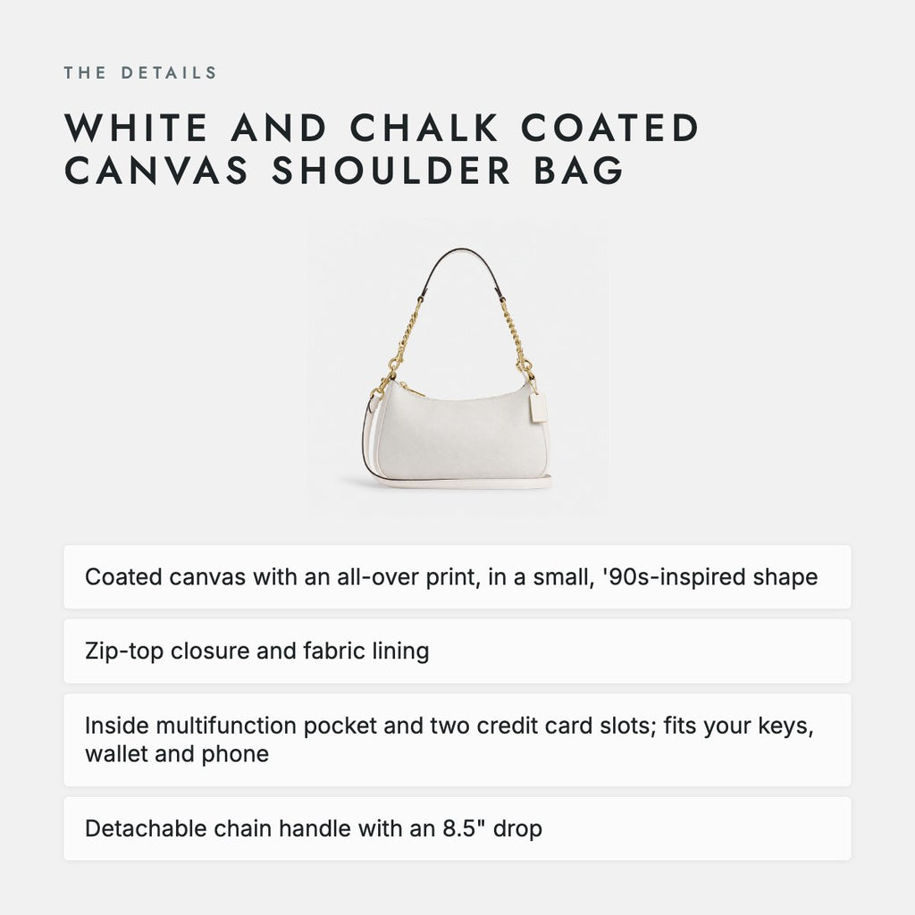 White and Chalk Coated Canvas Shoulder Bag, photo 4