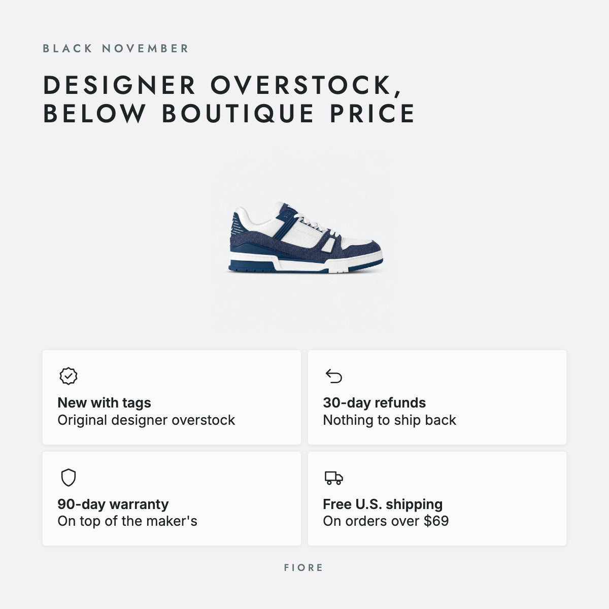 Blue Denim and Embossed Leather Sneakers, photo 5