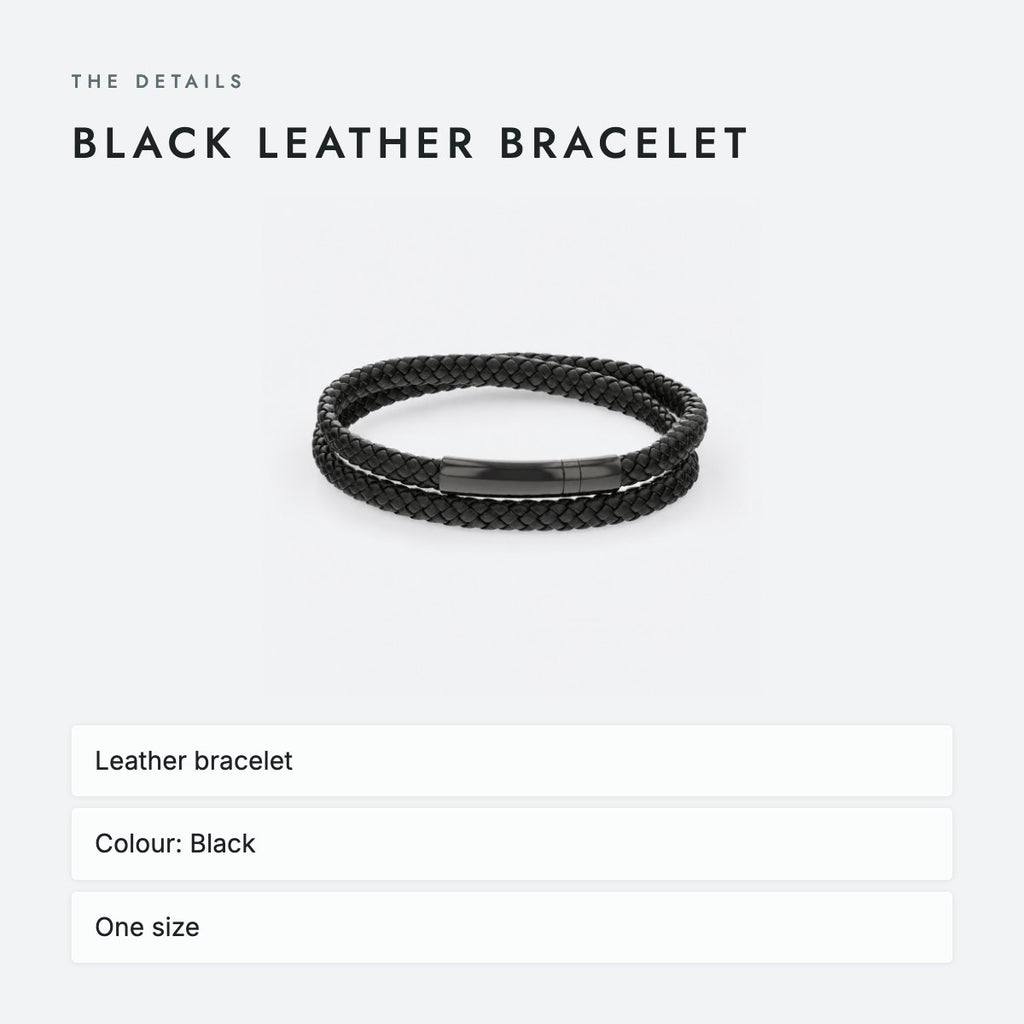 Black Leather Bracelet, photo 4
