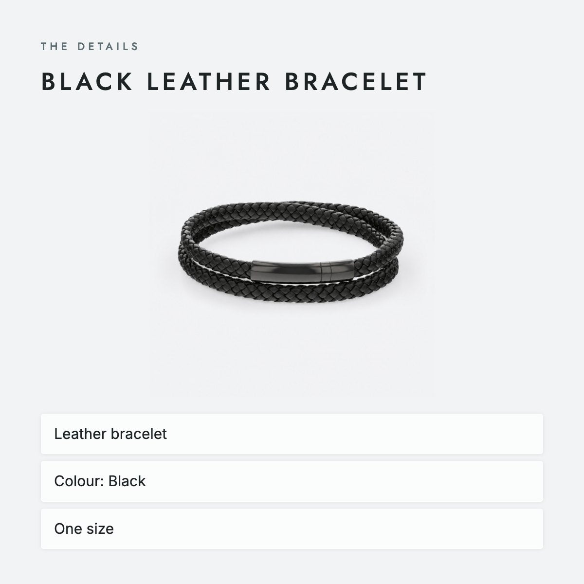 Black Leather Bracelet, photo 4