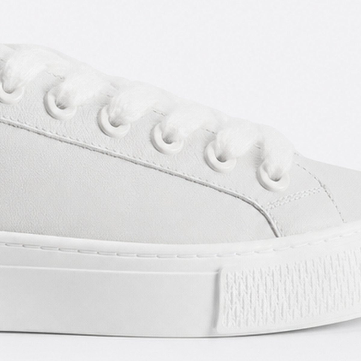White Leather Low-Top Sneakers, photo 3