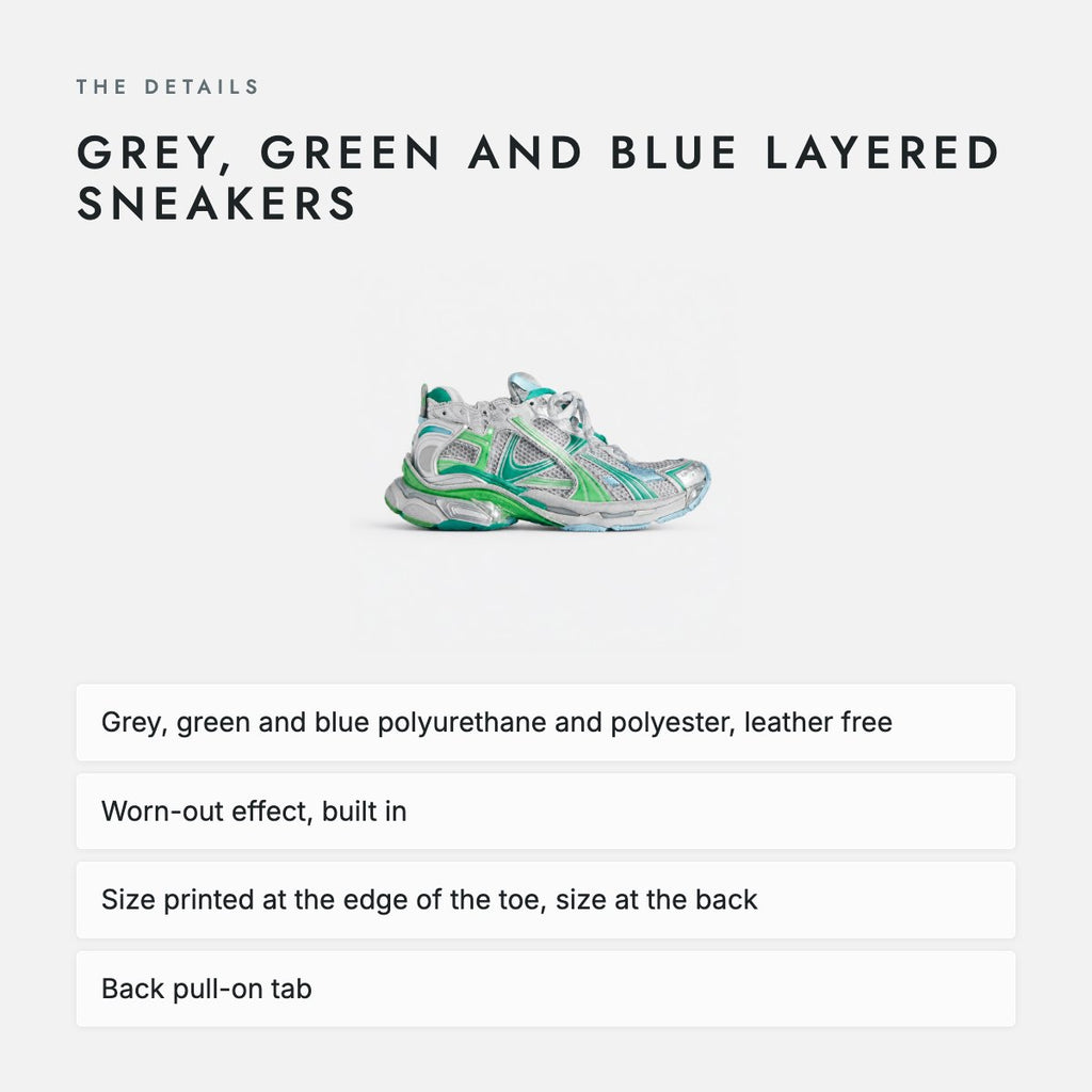 Grey, Green and Blue Layered Sneakers, photo 4