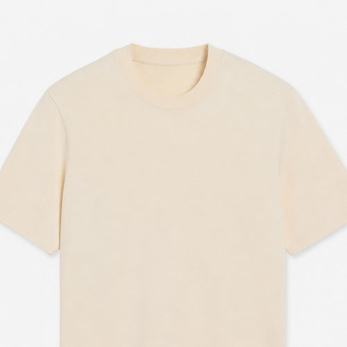 Beige Organic Cotton Crew-Neck T-Shirt, photo 2
