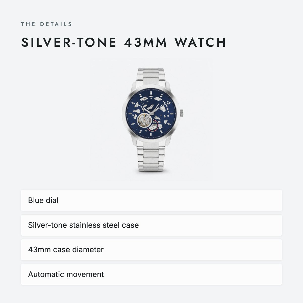 Silver-tone 43mm Watch, photo 4