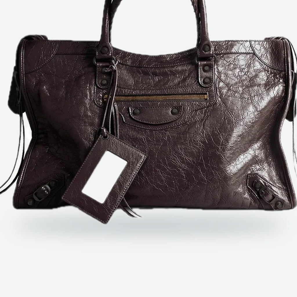 Large Espresso Lambskin Tote, photo 3