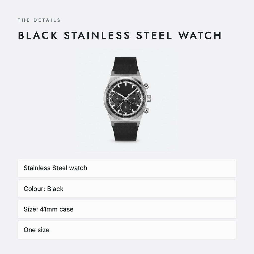 Black Stainless Steel Watch, photo 4