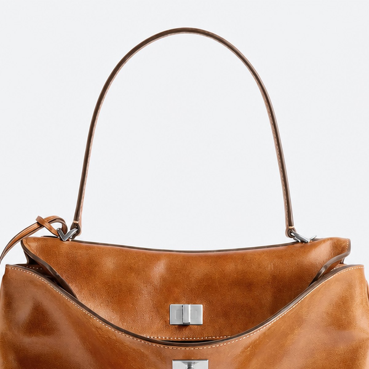 Tan Vegetable-Tanned Leather Top-Handle Bag, photo 2
