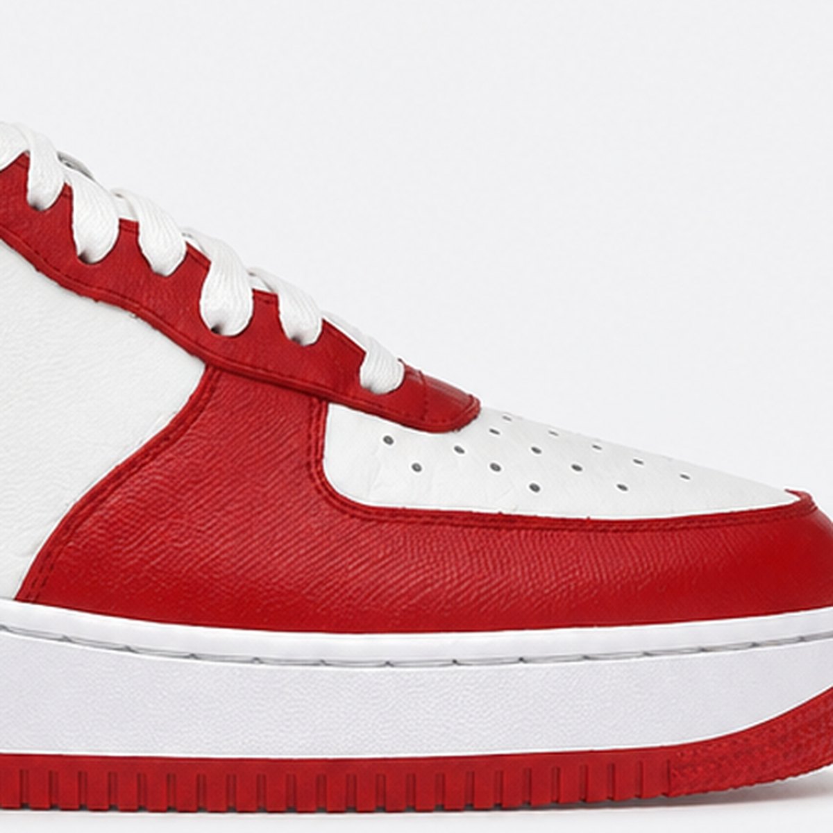 White and Red Leather Low-Top Sneakers, photo 3