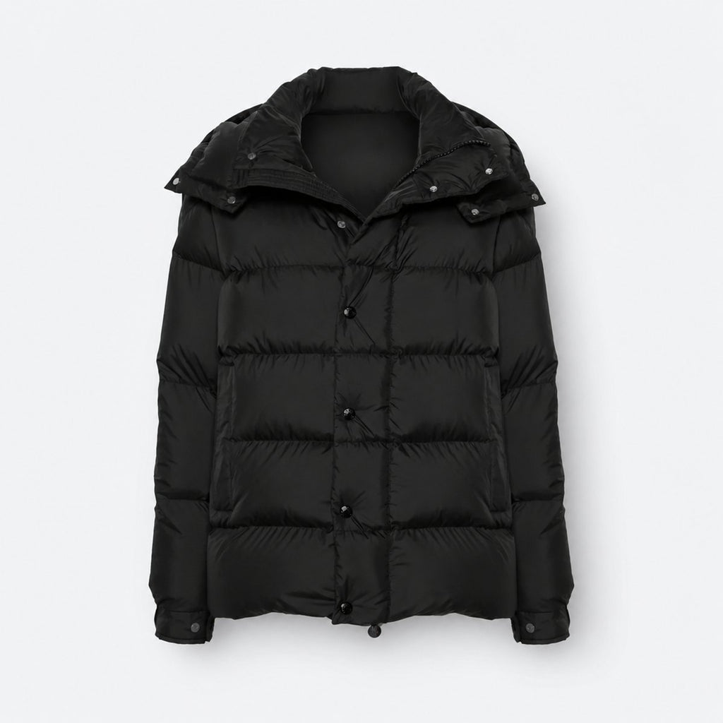 Black Hooded Down Puffer Jacket, photo 1