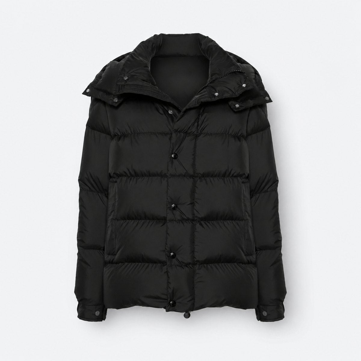 Black Hooded Down Puffer Jacket, photo 1