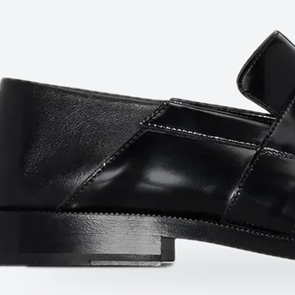 Black Leather Split-Toe Penny Loafers, photo 2