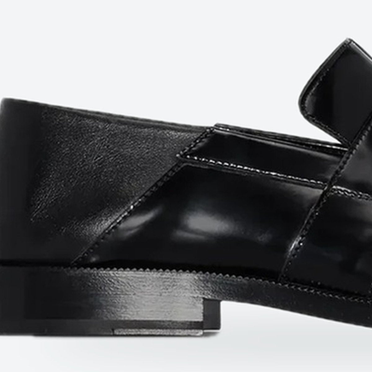 Black Leather Split-Toe Penny Loafers, photo 2
