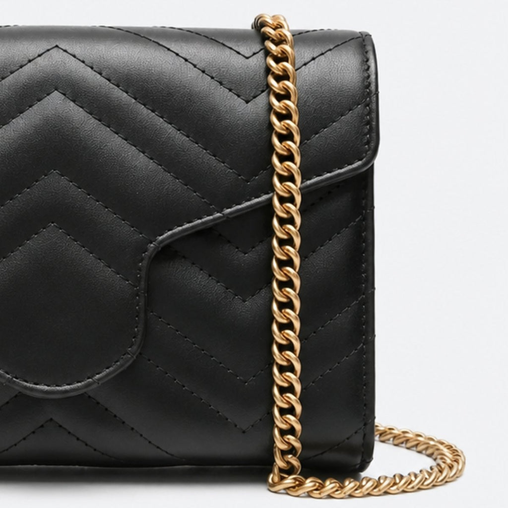 Mini Black Quilted Leather Chain Shoulder Bag, photo 3