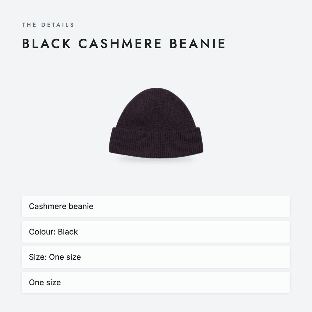 Black Cashmere Beanie, photo 4