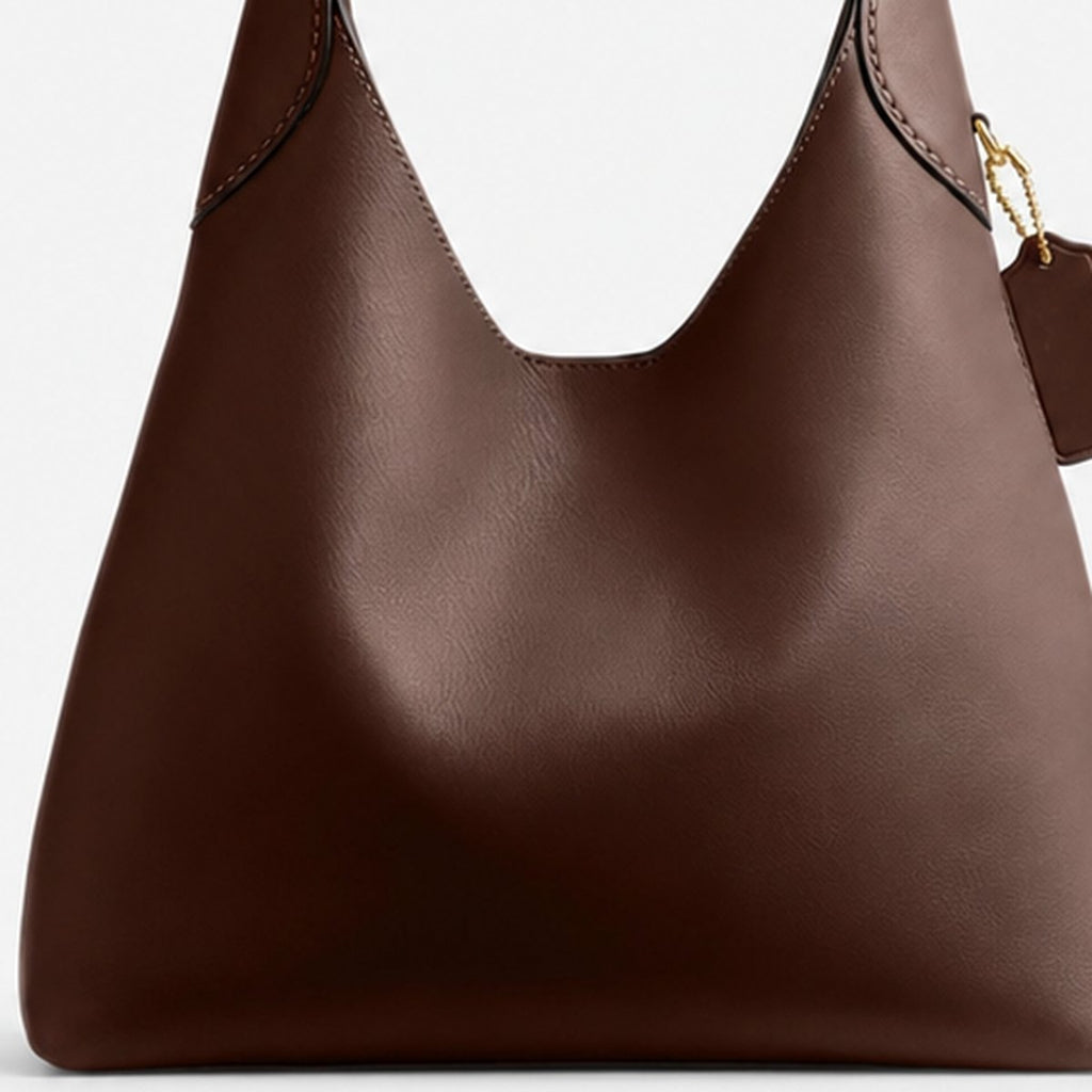 Maple Brown Grain Leather Hobo Shoulder Bag, photo 3