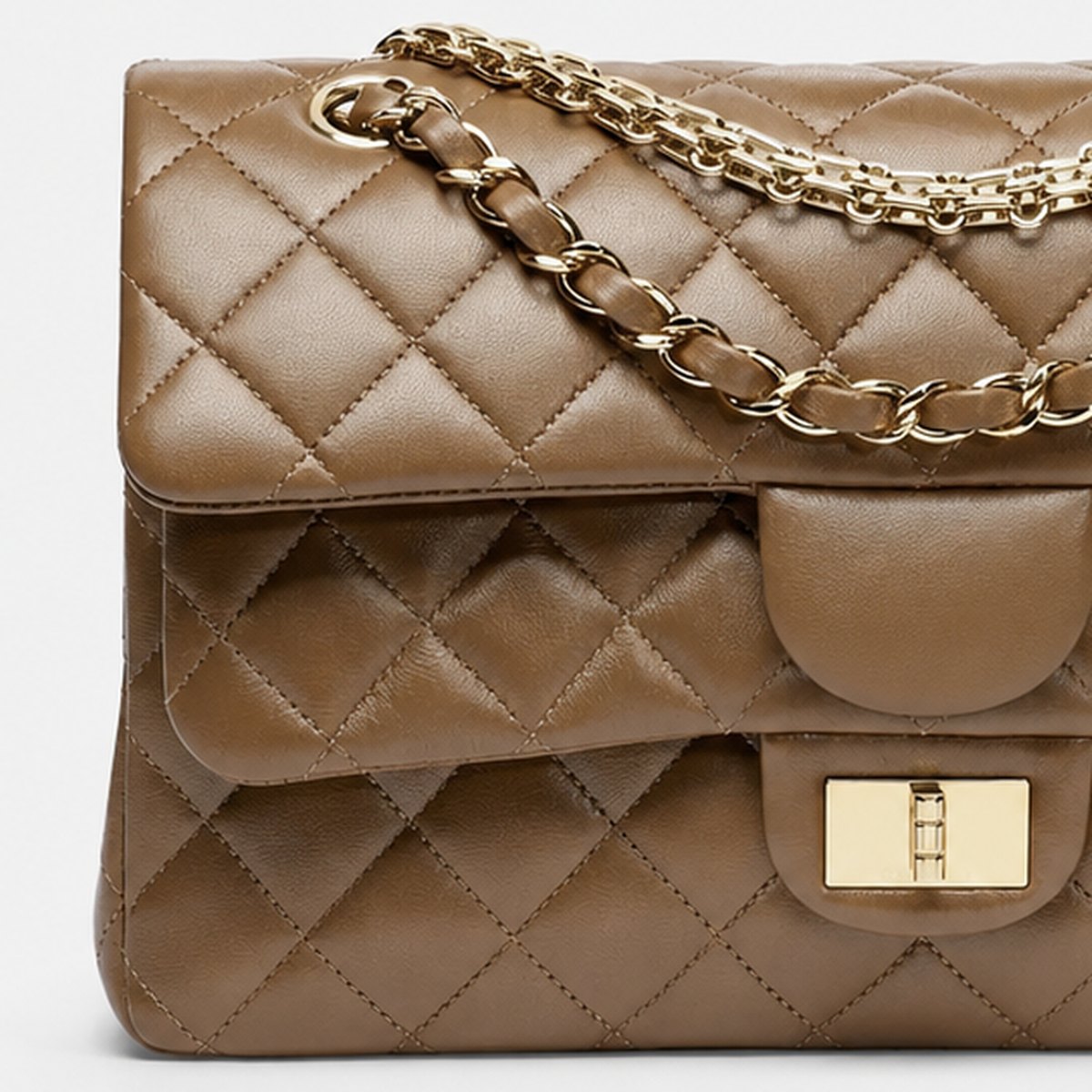 Brown Quilted Lambskin Flap Bag, photo 2