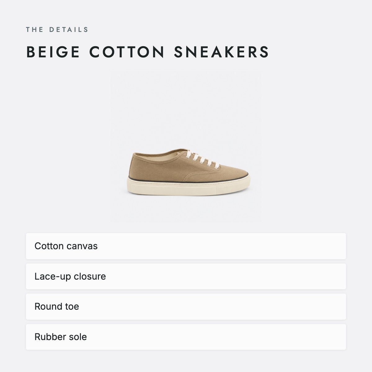 Beige Cotton Sneakers, photo 4