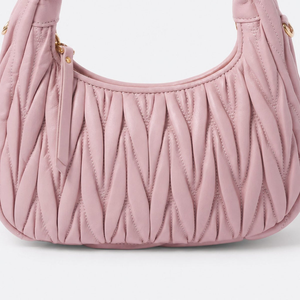 Alabaster Pink Quilted Leather Hobo Bag, photo 3