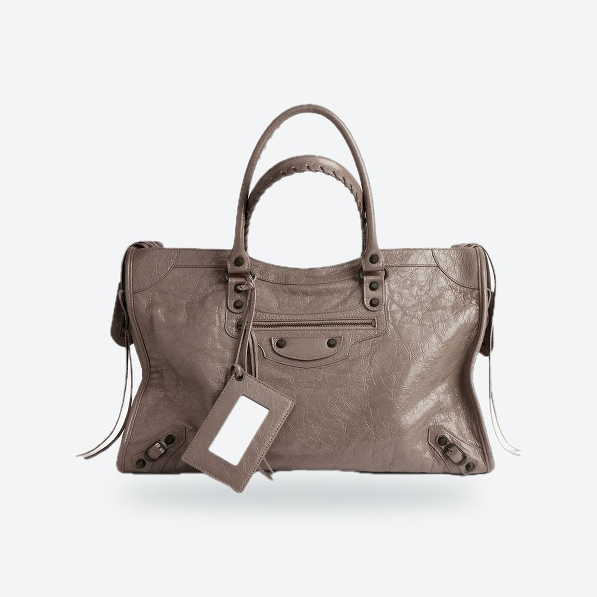 Large Walnut Lambskin Tote, photo 1