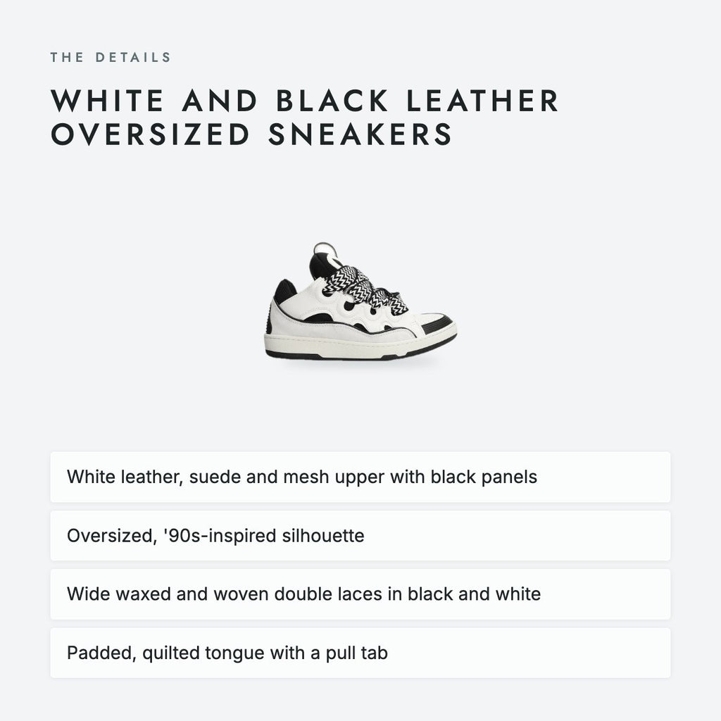 White and Black Leather Oversized Sneakers, photo 4