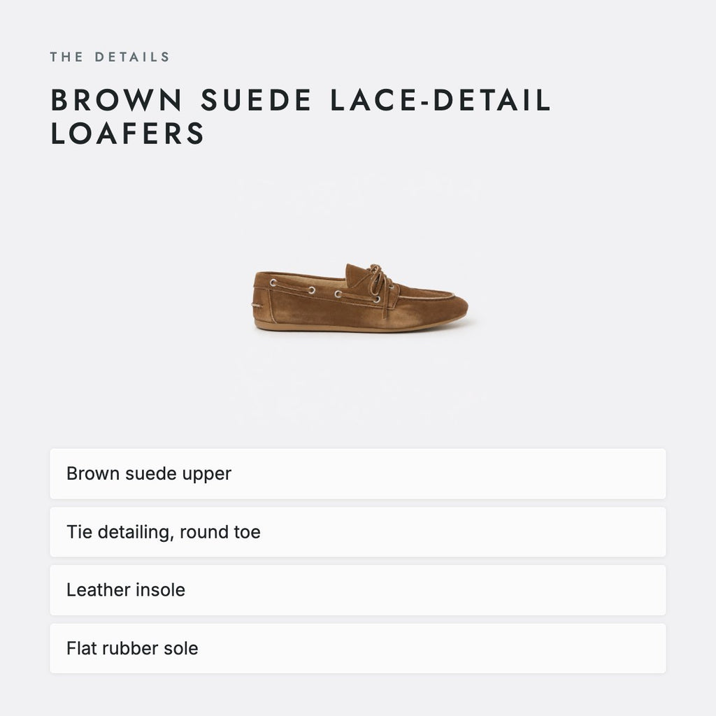 Brown Suede Lace-Detail Loafers, photo 4