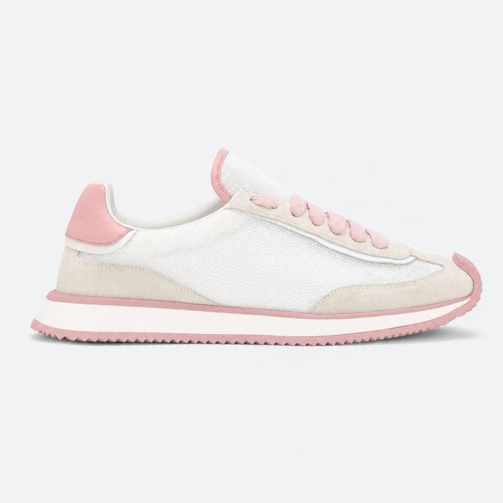 White and Pink Suede Panel Sneakers, photo 1