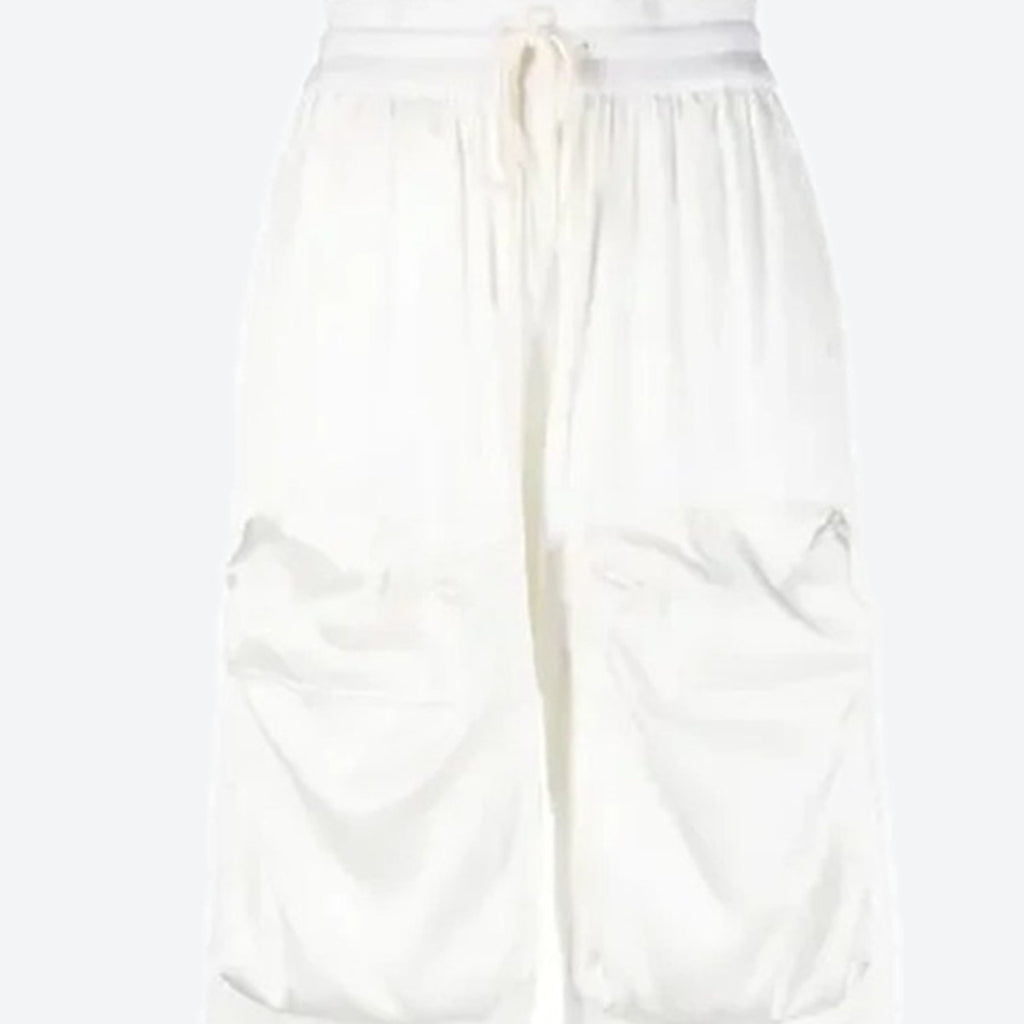 Ivory Satin-Finish Wide-Leg Cargo Trousers, photo 2