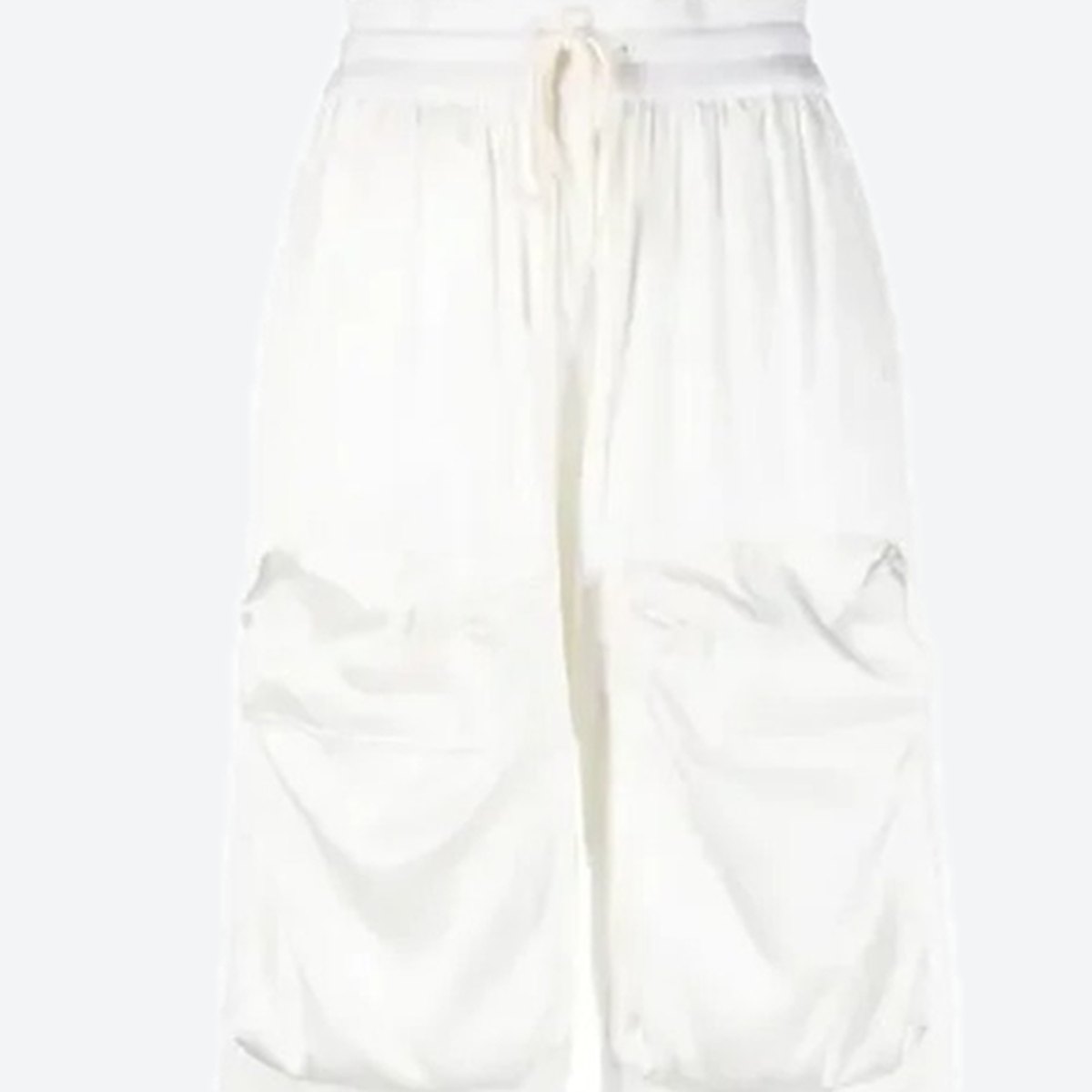 Ivory Satin-Finish Wide-Leg Cargo Trousers, photo 2