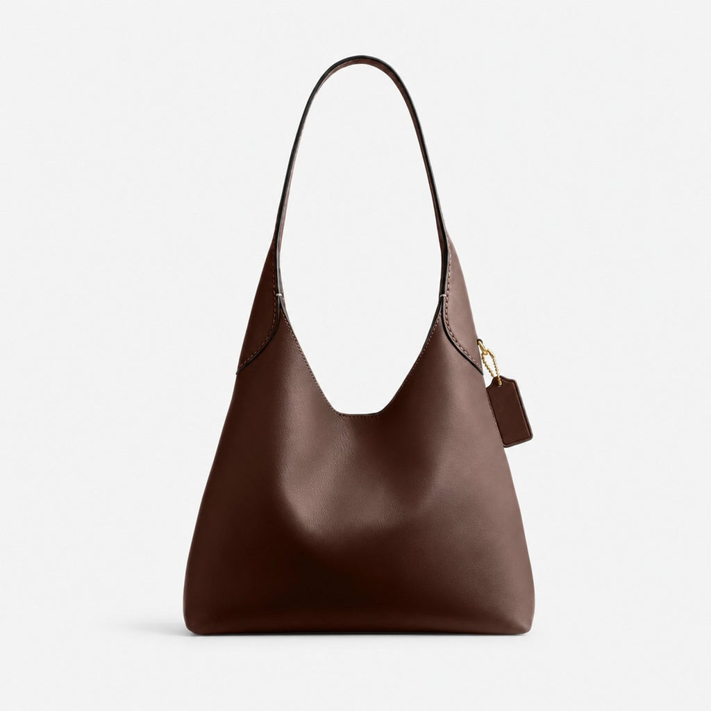 Maple Brown Grain Leather Hobo Shoulder Bag, photo 1