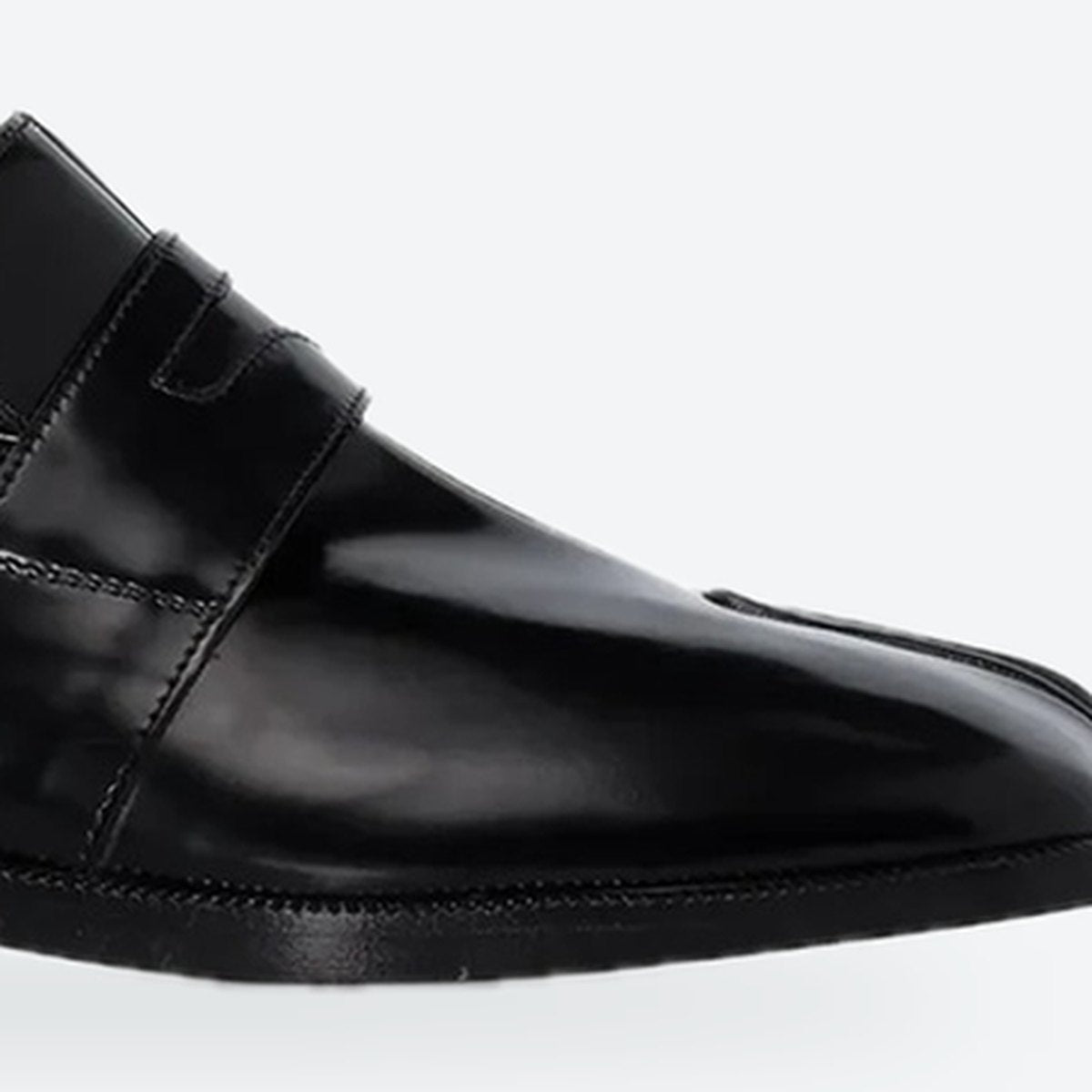Black Leather Split-Toe Penny Loafers, photo 3
