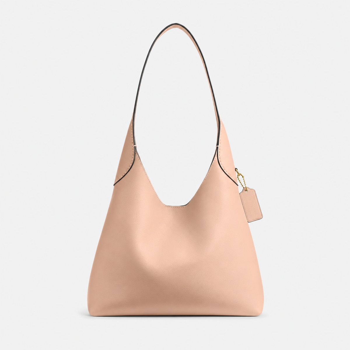 Cream Grain Leather Hobo Shoulder Bag, photo 1