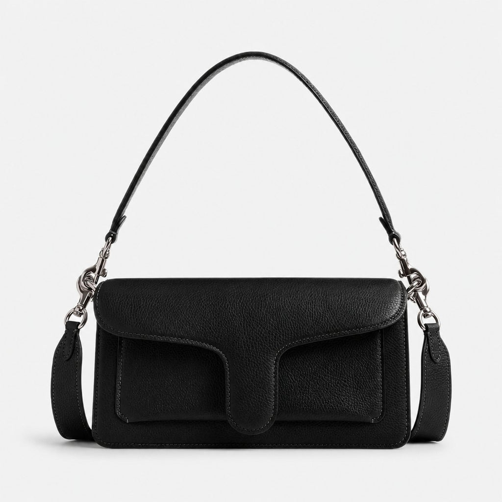 Black Pebble Leather Shoulder Bag, photo 1
