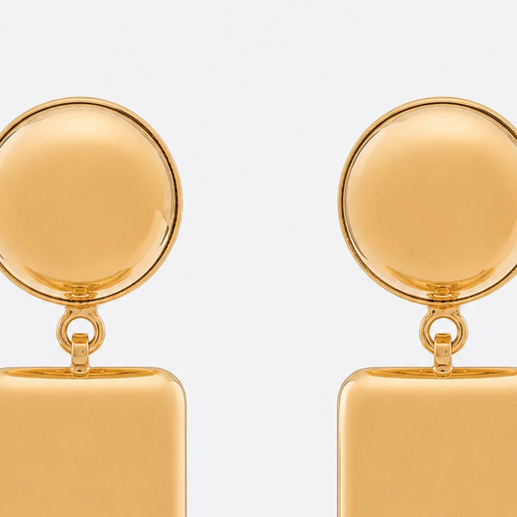 Gold-Tone Clip-On Disc Drop Earrings, photo 2