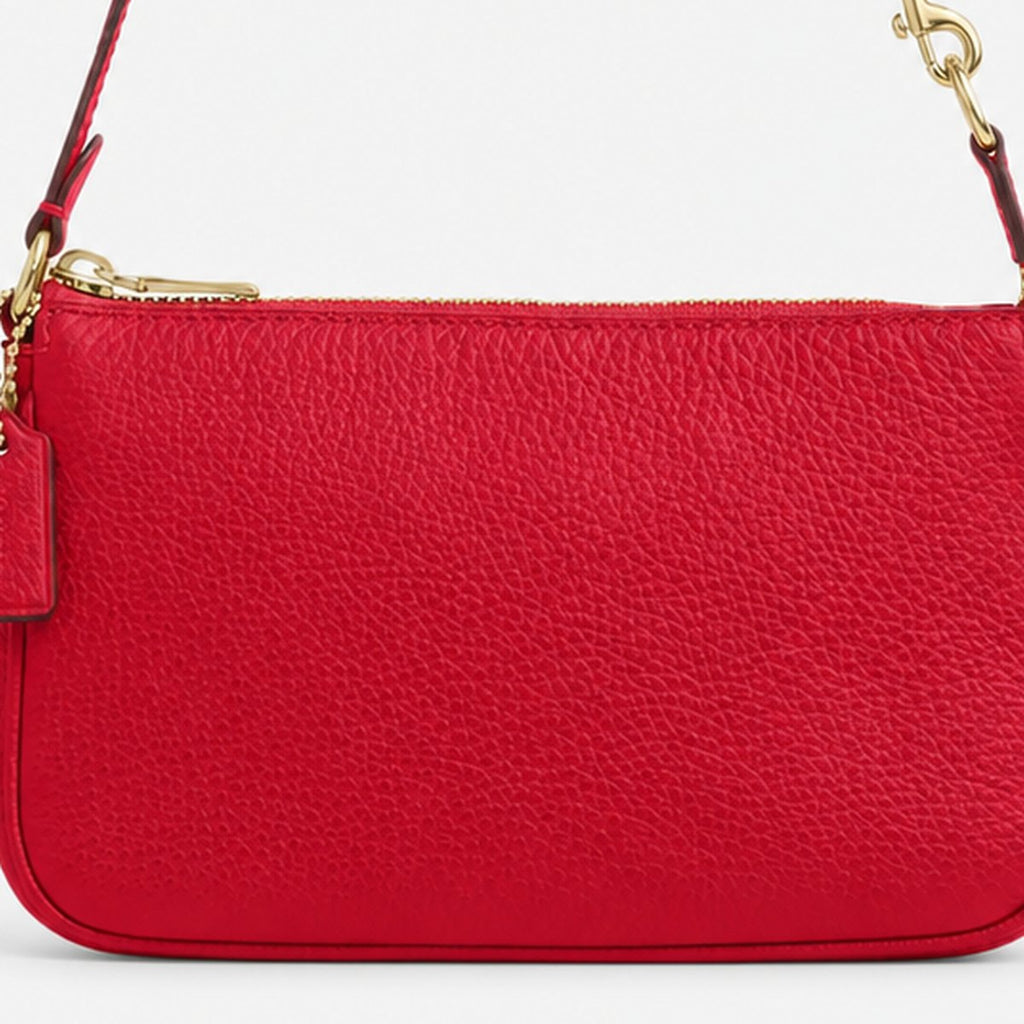 Carnation Red Pebble Leather Mini Shoulder Bag, photo 3