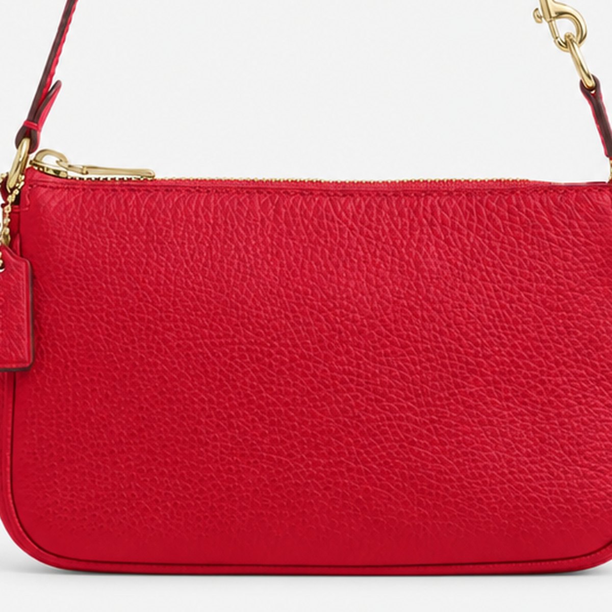 Carnation Red Pebble Leather Mini Shoulder Bag, photo 3