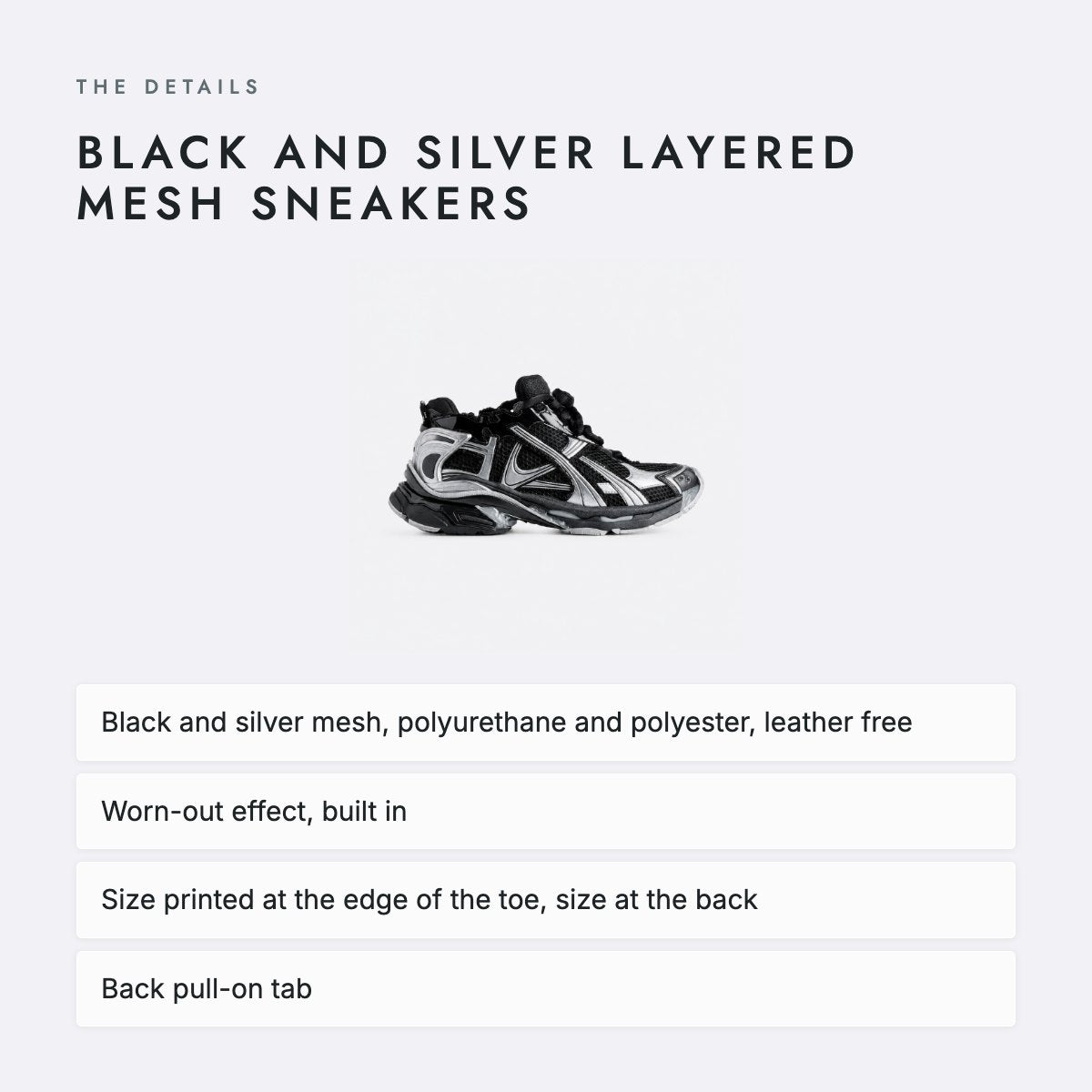 Black and Silver Layered Mesh Sneakers, photo 4
