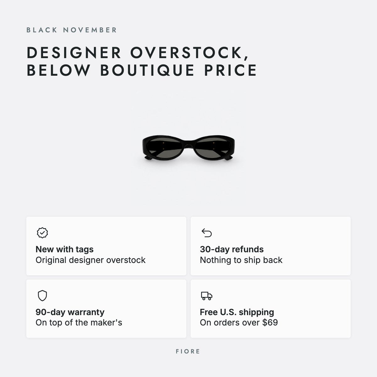 Black Oval-Frame Sunglasses with Grey Lenses, photo 5