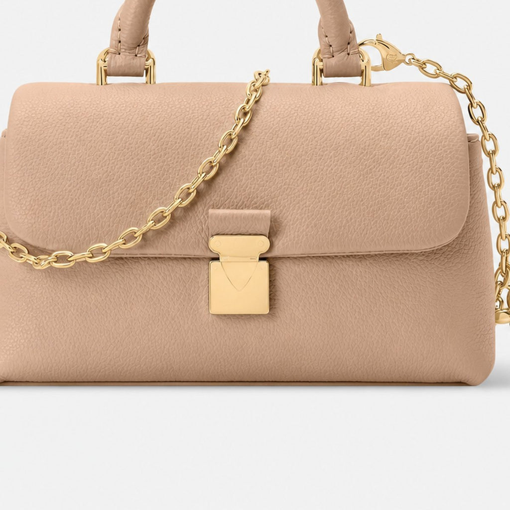 Tan Embossed Leather Mini Top-Handle Bag, photo 3