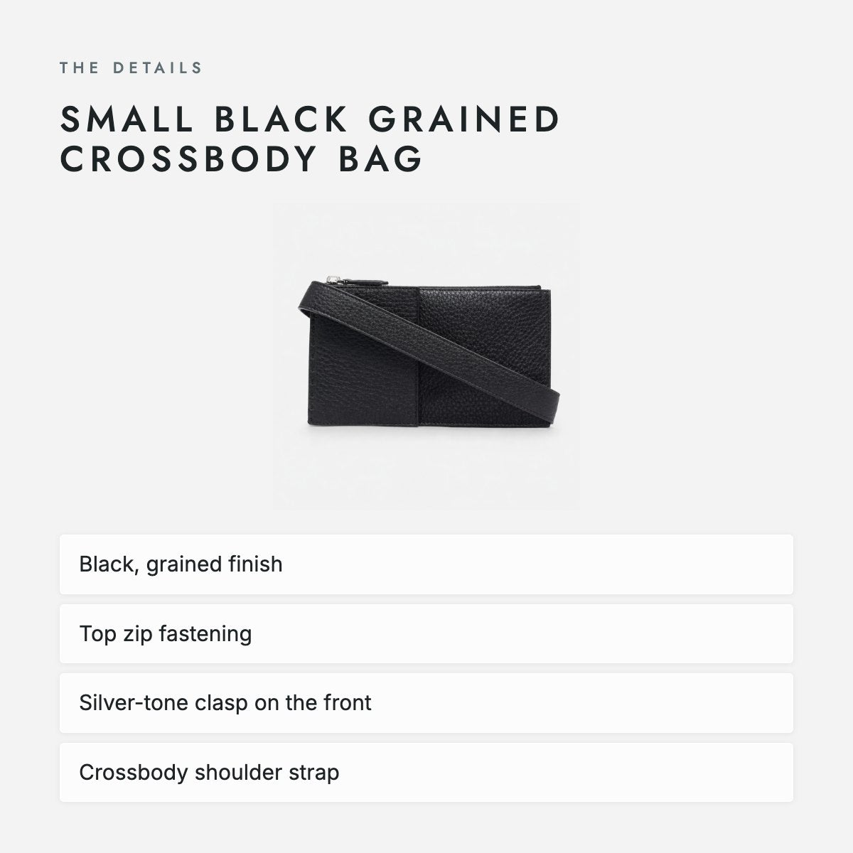 Small Black Grained Crossbody Bag, photo 4