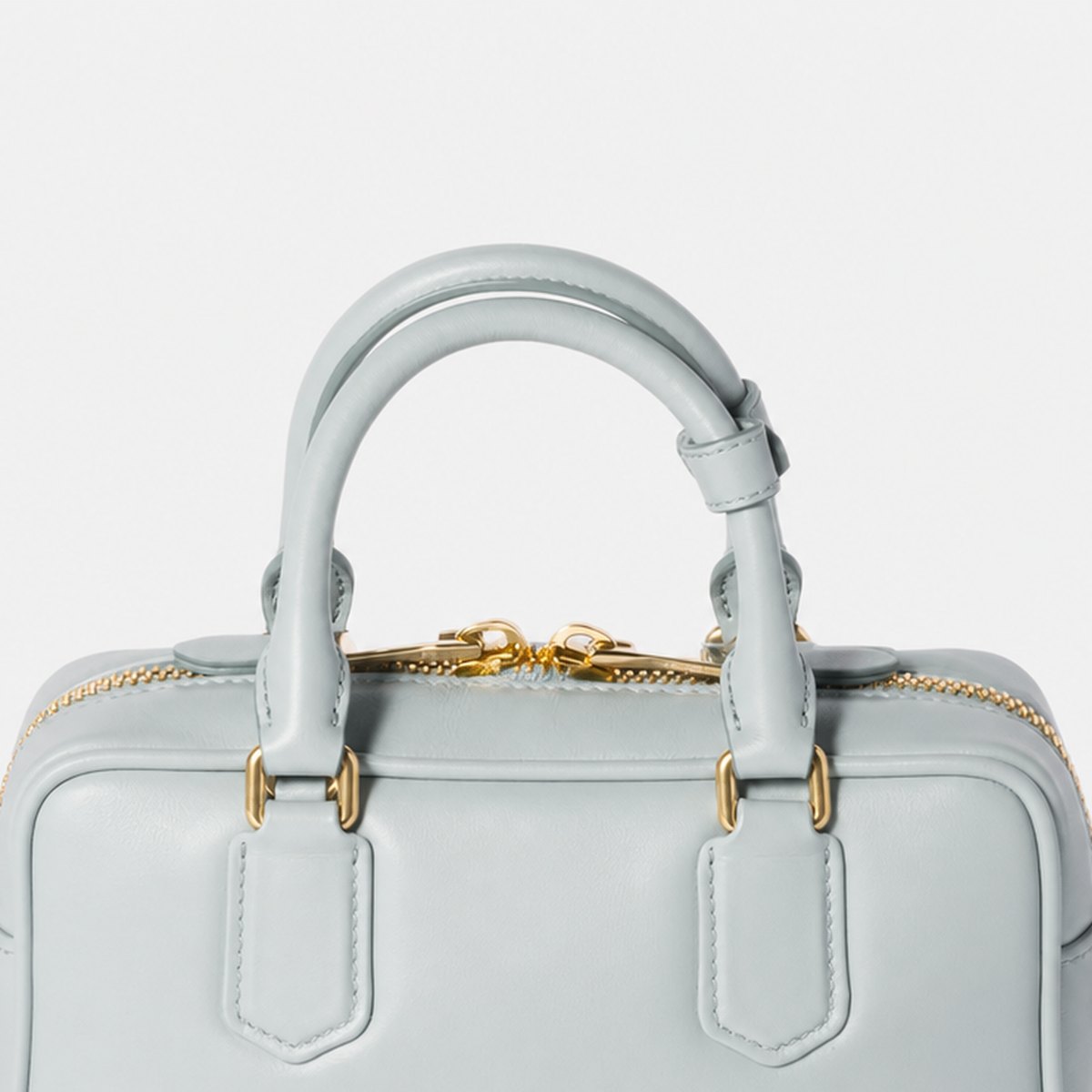 Lake Blue Padded Leather Top-Handle Bag, photo 2