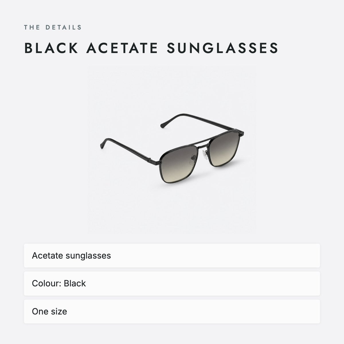Black Acetate Sunglasses, photo 4