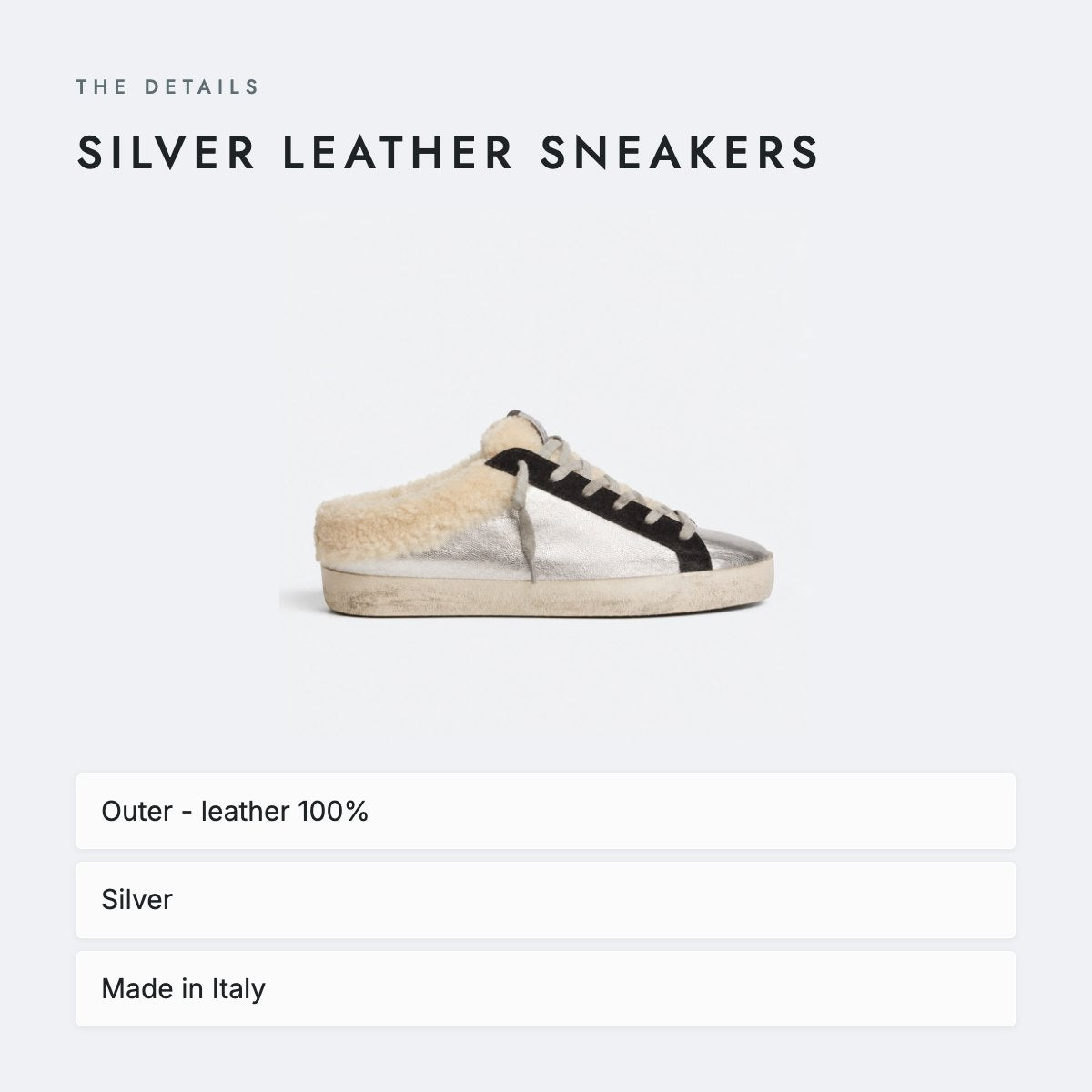 Silver Leather Sneakers, photo 4