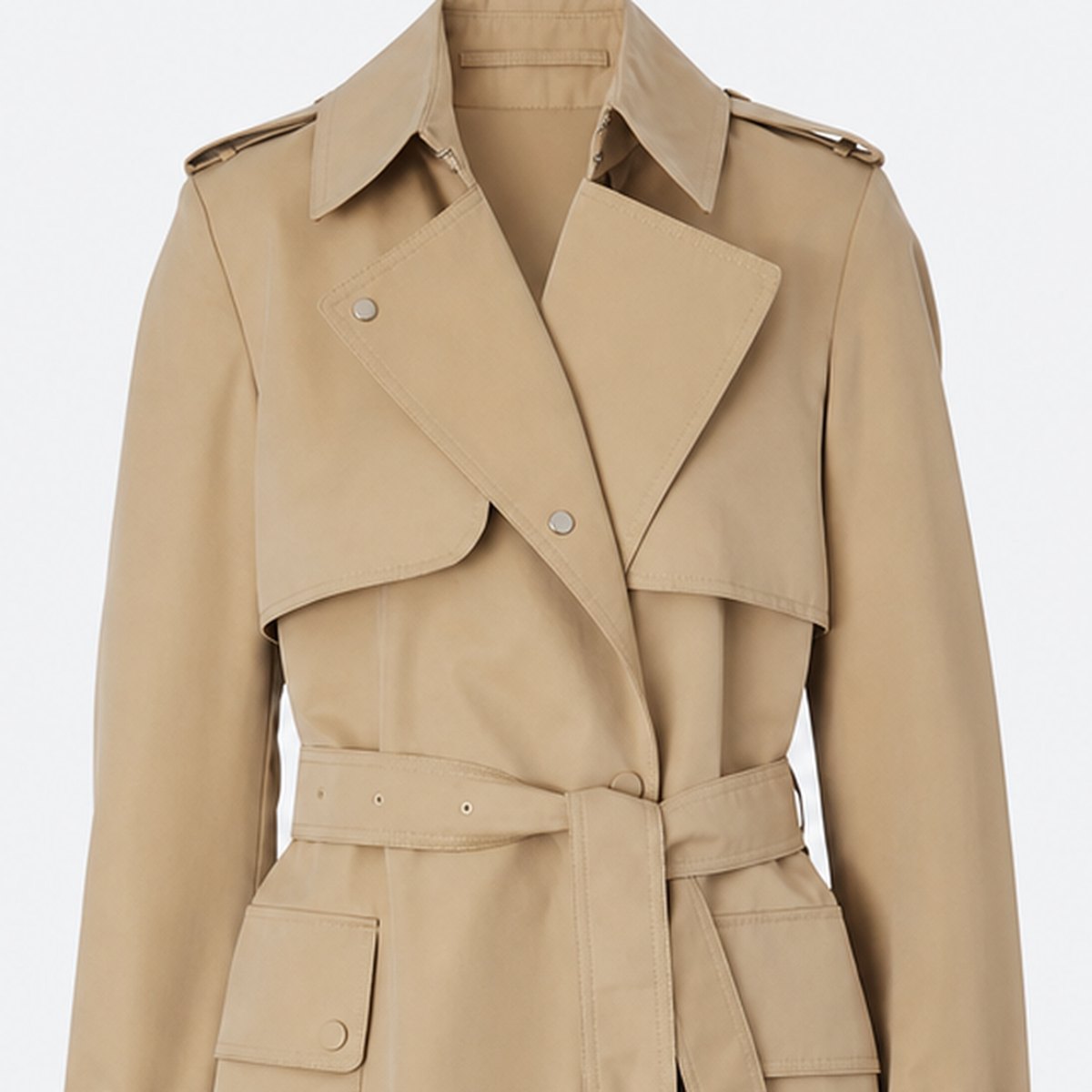 Beige Cotton Double-Breasted Trench Coat, photo 2