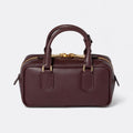 Burgundy Padded Leather Top-Handle Bag, photo 1