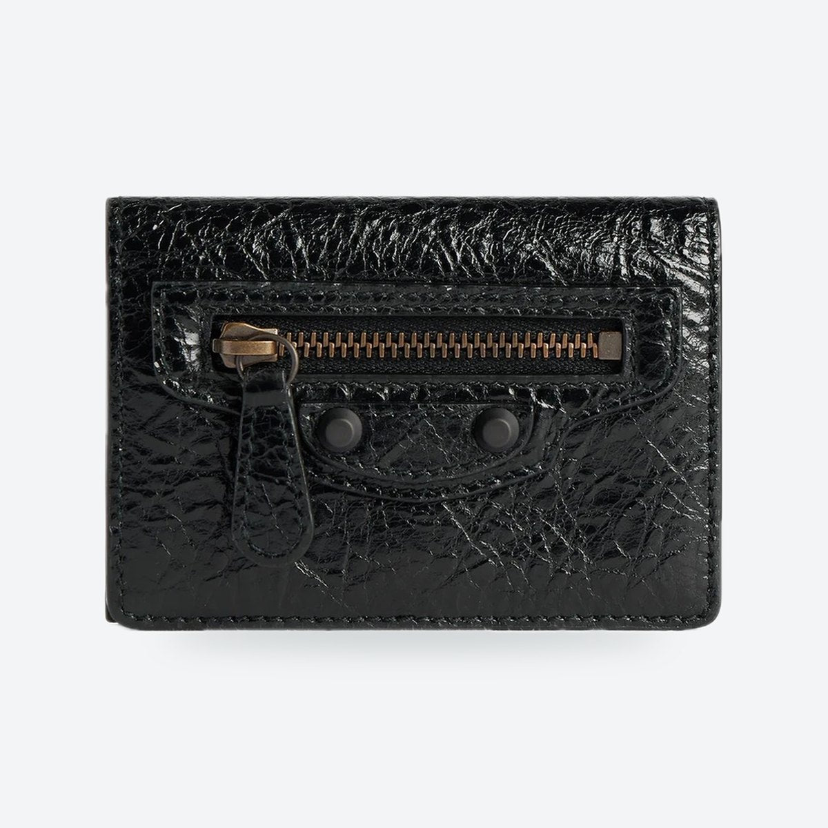 Black Leather Compact Wallet, photo 1